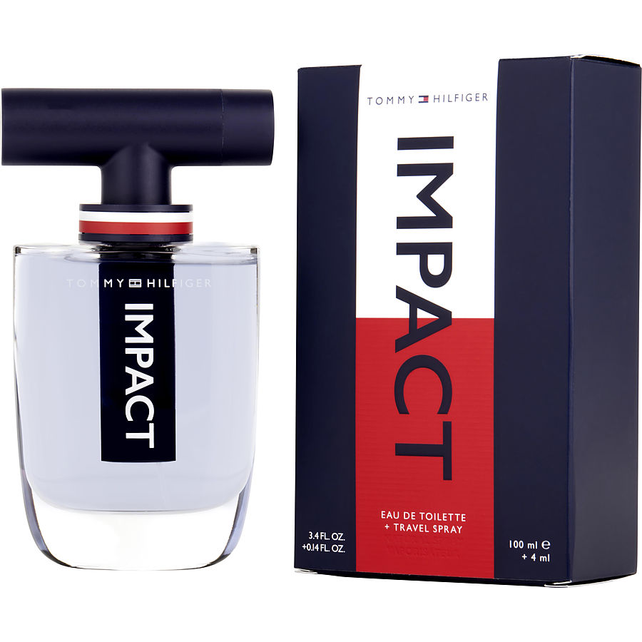 Tommy Hilfiger Impact | 3.4oz EDT Spray, 4ml (Mini) Travel Spray 2 Pc Gift Set | For Men