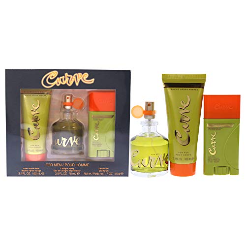 Curve | Cologne Spray 2.5 oz & Aftershave Balm 3.4 oz & Deodorant Stick 1.7 oz | For Men